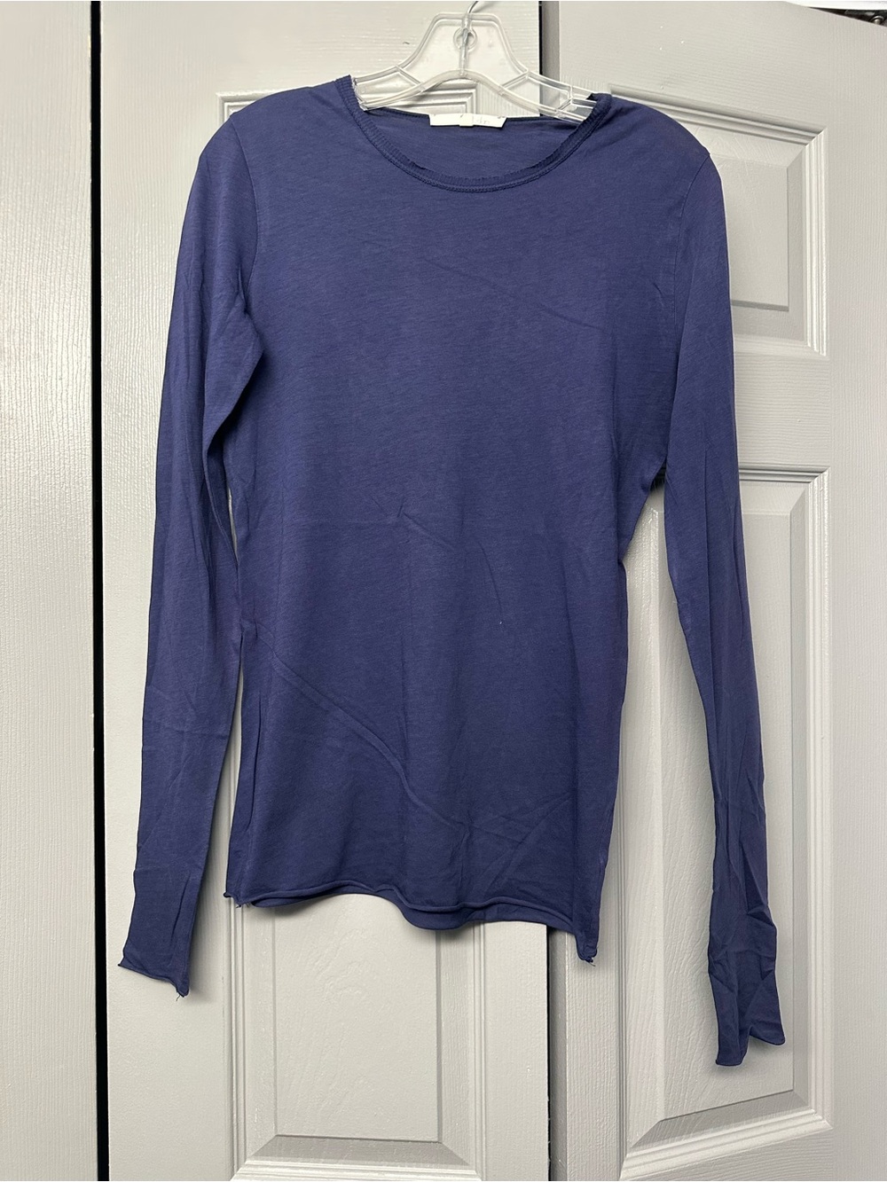 Skin Navy Blue Crewneck Long Sleeve Top
